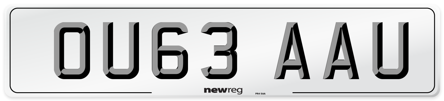 OU63 AAU Number Plate from New Reg
